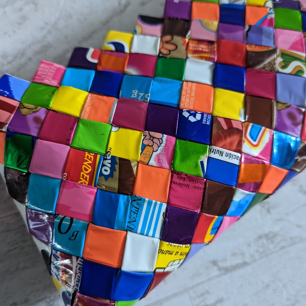 Vintage Handmade Candy Wrapper Purse - image 2